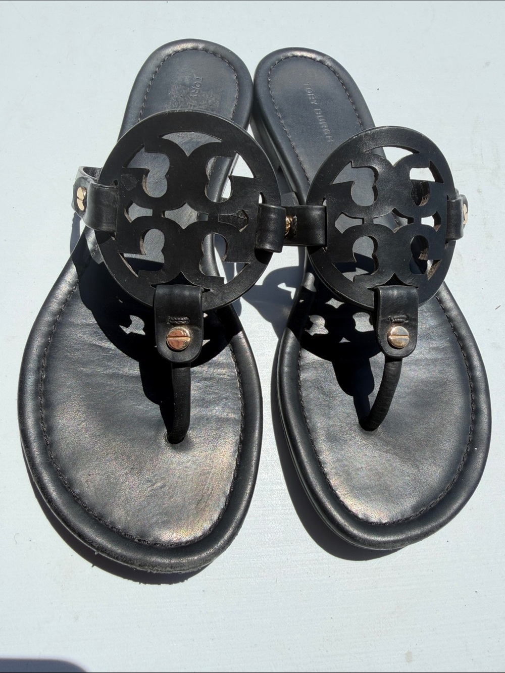Tory Burch Miller Sandals In Black-Sz 8.5 - Picture 12 of 14